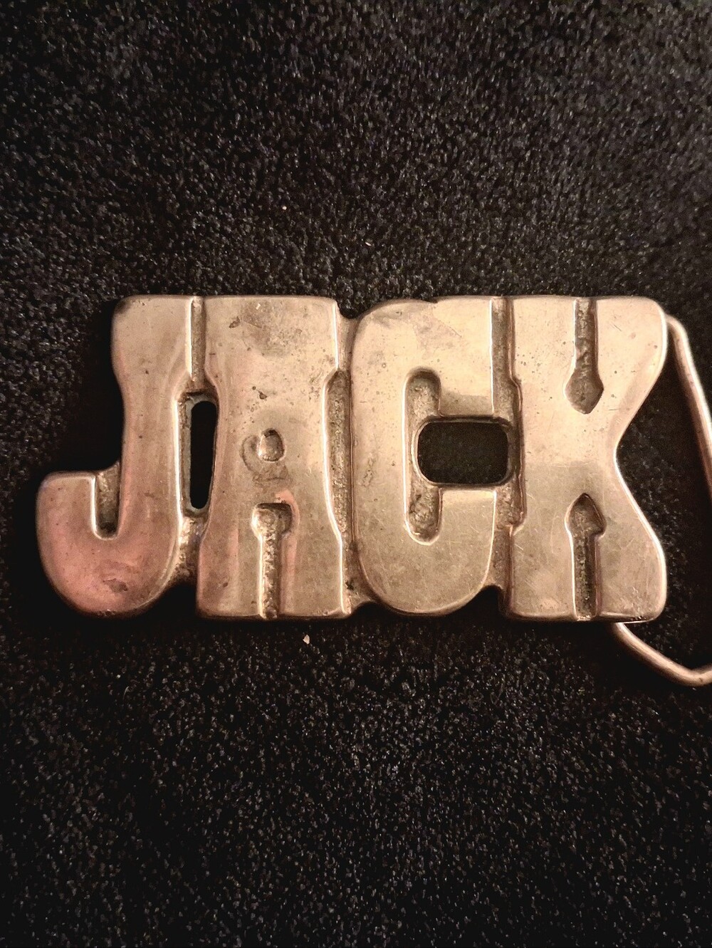 Vintage 1970s Solid Brass "JACK" Name Belt Buckle - Chunky Block Letters Western